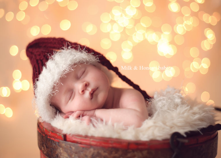 Holiday Light Bokeh Newborn Shoot