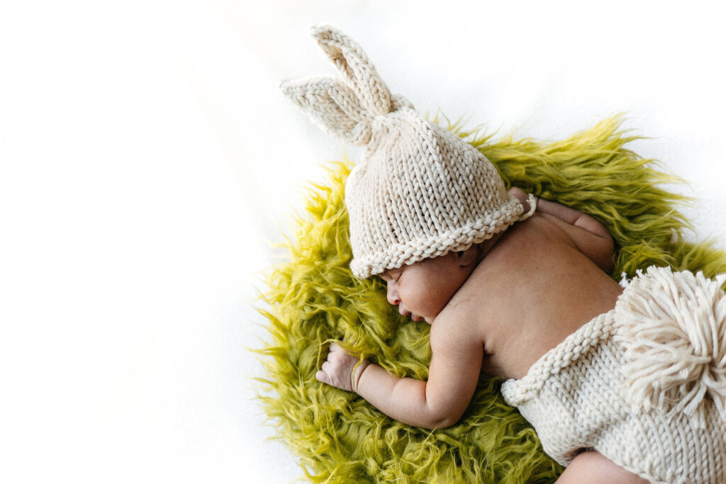 Newborn Baby with Bunny Outfit