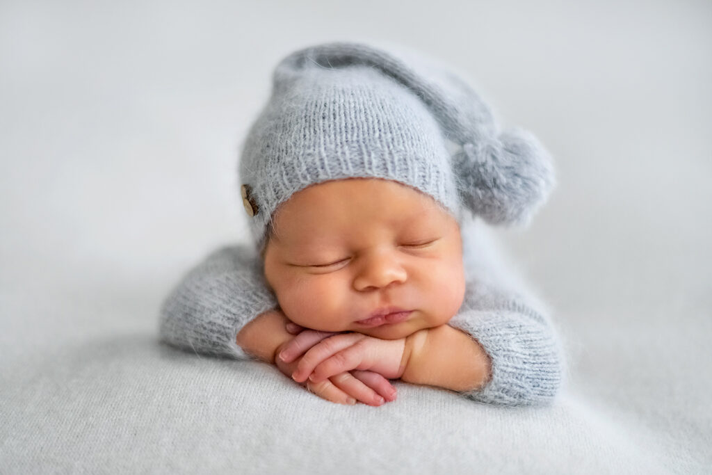 Newborn Posing on the Beanbag - The Milky Way